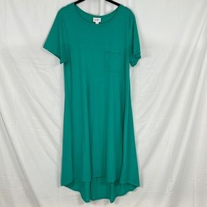 LuLaRoe Teal Green Carly Swing Dress, Medium